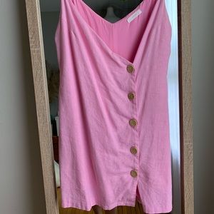 Lulus x Lush Billie Light Pink Button Front Mini Wrap Dress
